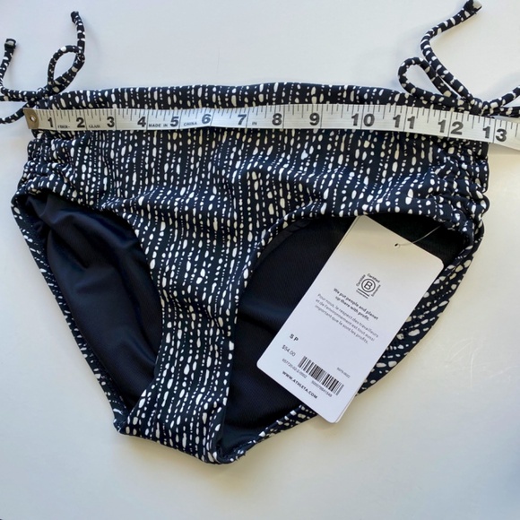 NWT ATHLETA Cinch Full Bikini Bottom, Rice Pearls Black - Picture 5 of 6
